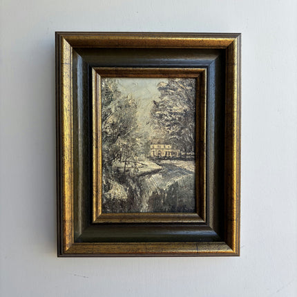 Elegant Winter Landscape Oil Painting "Gilded Frame" Expressive Small Artwork Holland Art Shop