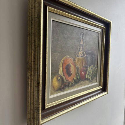 Authentic Still Life Oil Painting "Bottle And Peach" Classic Artwork Holland Art Shop
