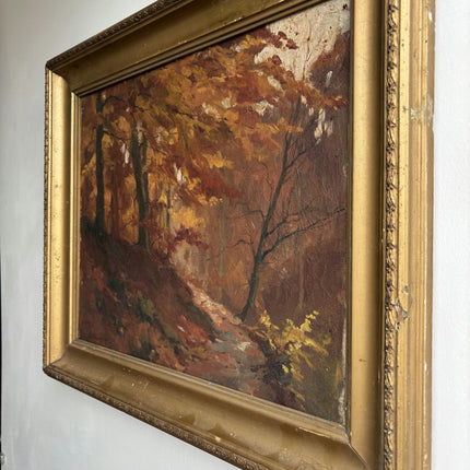 Original Landscape Oil Painting "Autumn Trees" Authentic Artwork Holland Art Shop