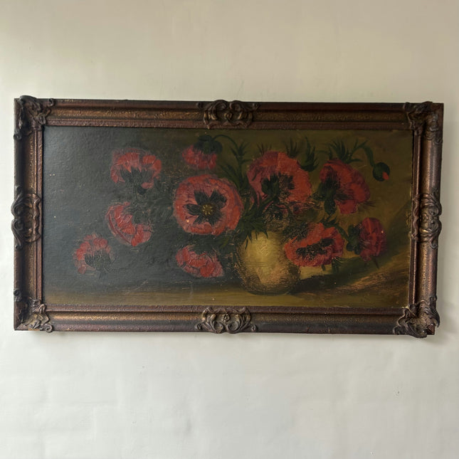 Rustic Floral Still Life Oil Painting "Worn Cardboard" Timeless Large Artwork Holland Art Shop