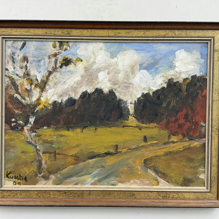 Authentic Landscape Oil Painting "Framed Drawing" Original Small Art Holland Art Shop