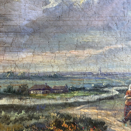 19th Century Antique Landscape Oil Painting "Gilded Frame" Art Holland Art Shop