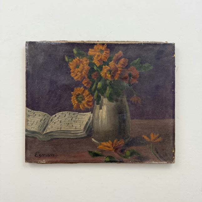 Vintage Floral Still Life Oil Painting "Cracked Paint" Traditional Art Holland Art Shop