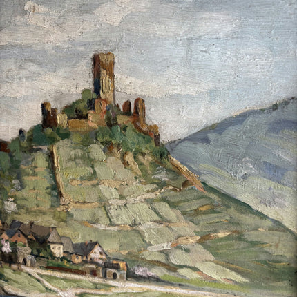 Traditional Cityscape Oil Painting "Hill Castle" Refined Art Holland Art Shop