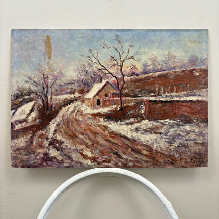 Timeless Winter Landscape Oil Painting "Snowy Cottage" Detailed Artwork Holland Art Shop