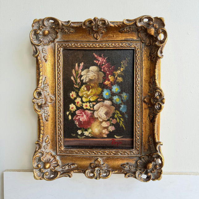 Elegant Still Life Oil Painting "Floral Bouquet" Refined Small Art Holland Art Shop