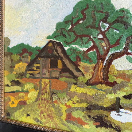 Original Farm Oil Painting "Thatched Cottage" Traditional Art Holland Art Shop