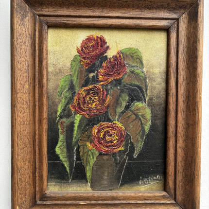 Authentic Floral Still Life Oil Painting "Flower Vase" Refined Small Art Holland Art Shop