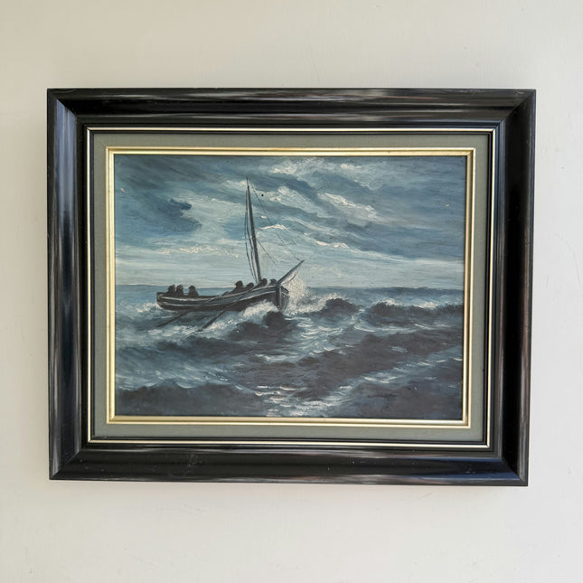 Expressive Seascape Oil Painting "Sailing Boat" Traditional Artwork Holland Art Shop