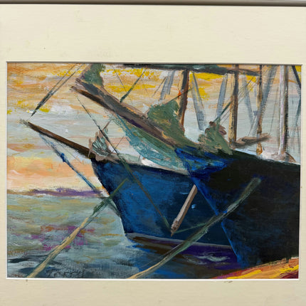 Classic Harbor Scene Oil Painting "Sailboat Bow" Traditional Artwork Holland Art Shop