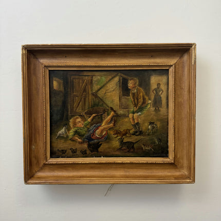 Handcrafted Figurative Oil Painting "Boy Falling" Expressive Art Holland Art Shop