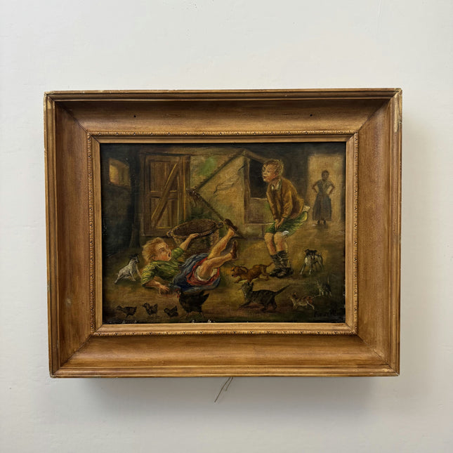 Handcrafted Figurative Oil Painting "Boy Falling" Expressive Art Holland Art Shop