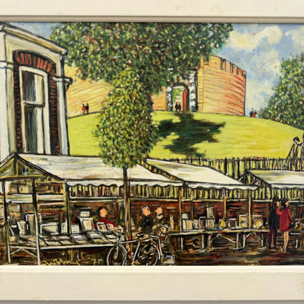 Rustic Cityscape Oil Painting "Market Stalls" Refined Art Holland Art Shop