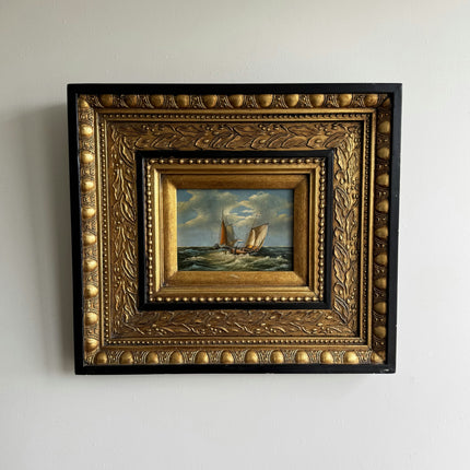 Original Seascape Oil Painting "Gilded Frame" Traditional Art Holland Art Shop