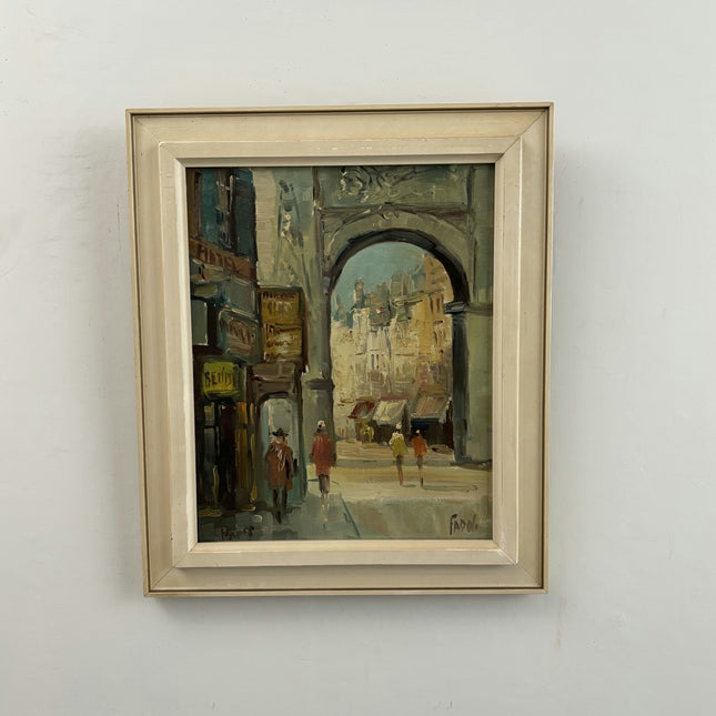 Elegant Cityscape Oil Painting "City Arch" Traditional Small Art Holland Art Shop