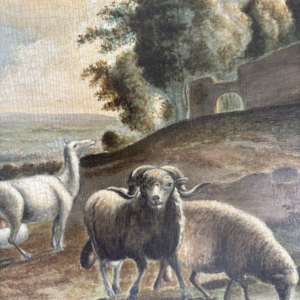 Beautiful 19th Century “SHEPHERD’S VIEW” antique landscape oil painting pastoral - HollandArtShop