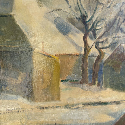 Rustic Winter Landscape Oil Painting "Bare Tree" Handcrafted Artwork Holland Art Shop