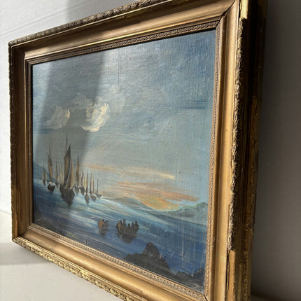 Handcrafted Seascape Oil Painting "Sailing Boats" Traditional Artwork Holland Art Shop