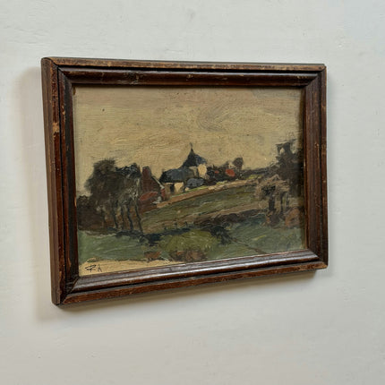 19th Century Antique Landscape Oil Painting "Framed Painting" Small Artwork Holland Art Shop