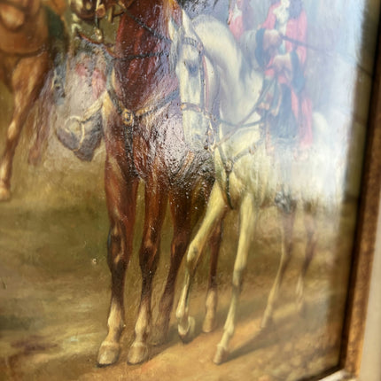 Handcrafted Figurative Oil Painting "Mounted Painting" Classic Small Art Holland Art Shop