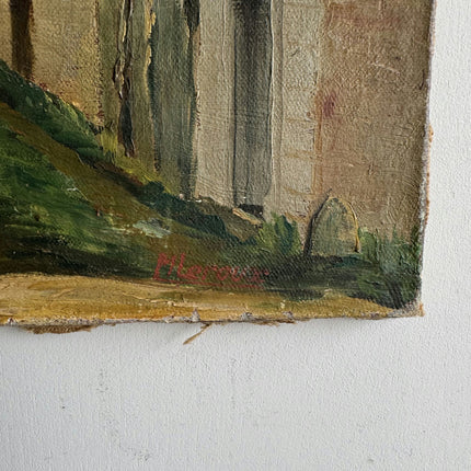 Detailed Cityscape Oil Painting "Thatched Roof" Original Art Holland Art Shop