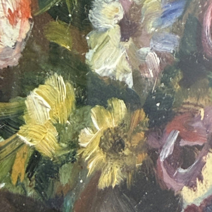 Elegant Floral Still Life Oil Painting "Round Painting" Detailed Small Art Holland Art Shop