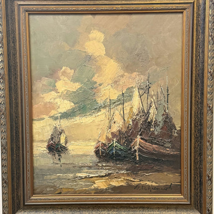 Traditional Scenery Oil Painting "Wooden Frame" Handcrafted Large Artwork Holland Art Shop