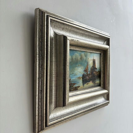 Authentic Harbor Scene Oil Painting "Sailing Boat" Timeless Small Art Holland Art Shop