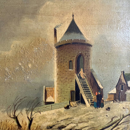 Vintage Scenery Oil Painting "Stone Tower" Detailed Art Holland Art Shop