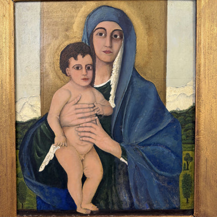 Traditional Religious  Oil Painting "Madonna Child" Expressive Large Artwork Holland Art Shop