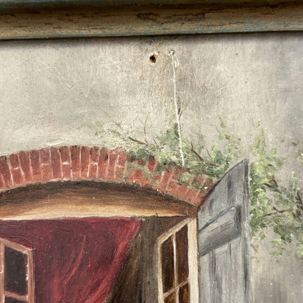 Detailed Figurative Oil Painting "Turquoise Frame" Timeless Small Art Holland Art Shop