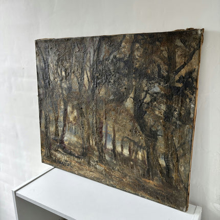19th Century Antique Landscape Oil Painting "Textured Canvas" Artwork Holland Art Shop