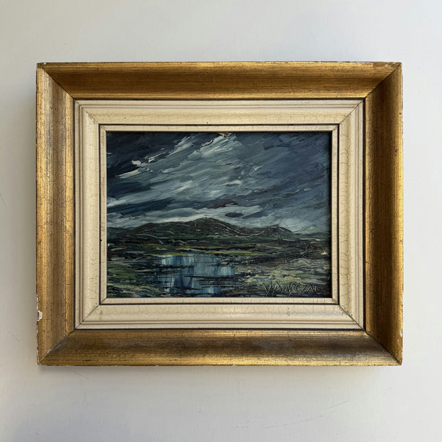 Handcrafted Landscape Oil Painting "Gilded Frame" Vintage Small Art Holland Art Shop