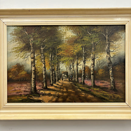 Refined Landscape Oil Painting "Birch Alley" Traditional Large Artwork Holland Art Shop