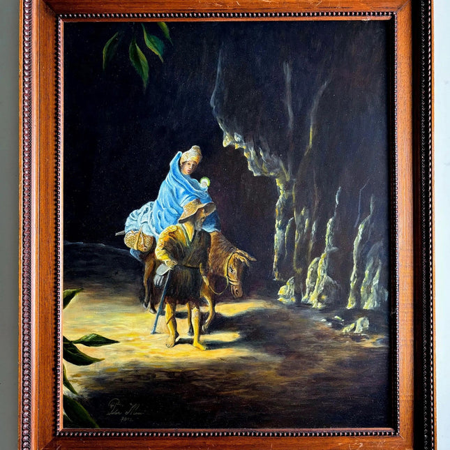 Big Art Maria Joseph Jesus Christ Mule Cave Christian Oil Painting Peter Maas - HollandArtShop