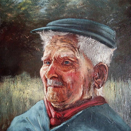 Big Sized Portrait Oil Painting Dutch Old Man expressive Art signed C. V. Kooten - HollandArtShop