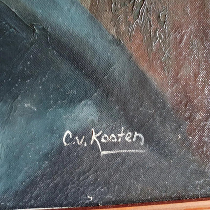 Big Sized Portrait Oil Painting Dutch Old Man expressive Art signed C. V. Kooten - HollandArtShop