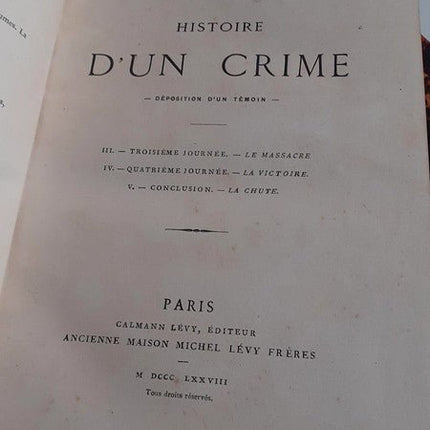 Book 1906 Victor Hugo Rare 5th Printing - Histoire D'un Crime French Books - HollandArtShop