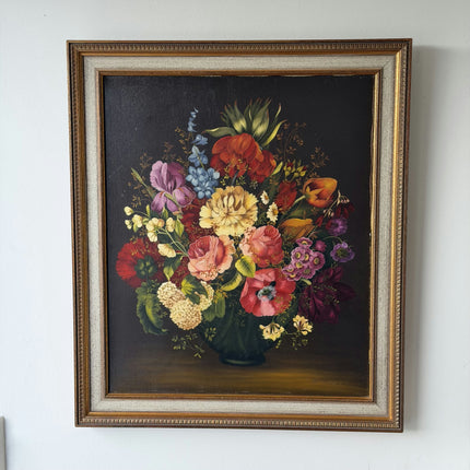 Elegant Flowery Still Life Oil Painting "Flower Bouquet" Traditional Large Art Holland Art Shop