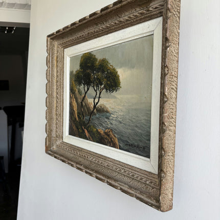 Elegant Seascape Oil Painting "Coastal Tree" Classic French Art Holland Art Shop