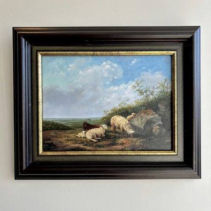 Rustic Animals Oil Painting "Grazing Sheep" Traditional Belgique Art Holland Art Shop