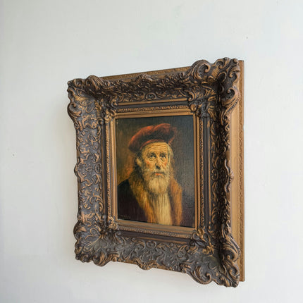Vintage Portrait Oil Painting "Bearded Man" Refined Artwork Holland Art Shop