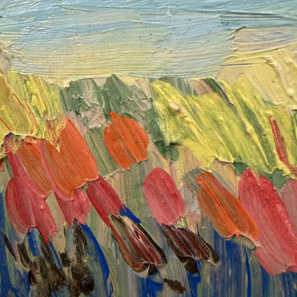 Detailed Abstract  Oil Painting "Color Waves" Authentic Dutch Artwork Holland Art Shop