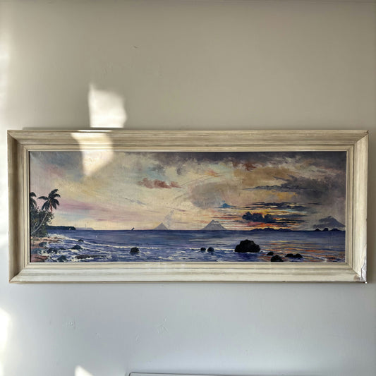 Marvelous Landscape Oil Painting "Ocean Sunset" Refined Large Art