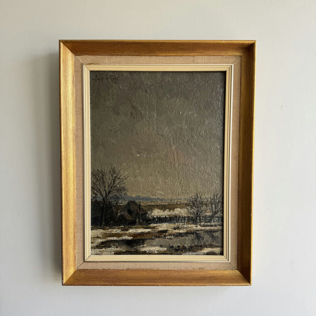 Authentic Winter Landscape Oil Painting "Framed Painting" Detailed Art Holland Art Shop