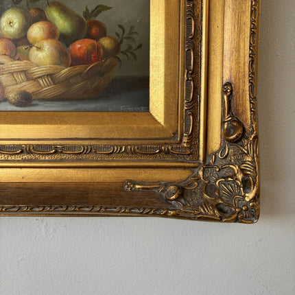 Traditional Oil Painting Still Life "Fruit Basket" Remarkable Small Art Holland Art Shop