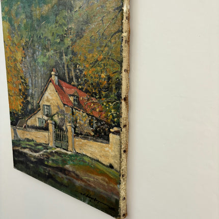 1938 Landscape Oil Painting "Country House" Art Holland Art Shop