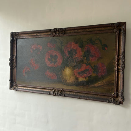 Rustic Floral Still Life Oil Painting "Worn Cardboard" Timeless Large Artwork Holland Art Shop