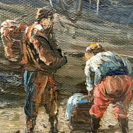 Vintage Seascape Oil Painting "Fishing Boat" Original Large Artwork Holland Art Shop