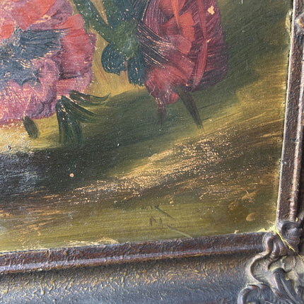 Rustic Floral Still Life Oil Painting "Worn Cardboard" Timeless Large Artwork Holland Art Shop